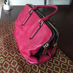 Oryany red leather satchel bag